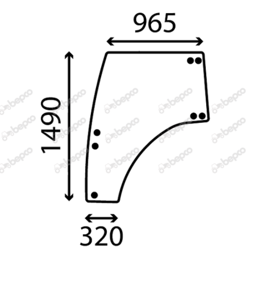 FOR LANDINI DOOR WINDOW GLASS LEFT - CURVED - TINTED