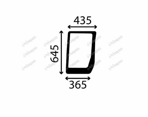 for, CASE IH MXU, Maxxum LOWER FRONT GLASS RIGHT - CURVED - TINTED