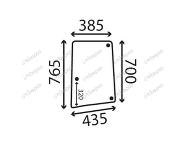 For JOHN DEERE OPENING SIDE WINDOW LEFT - CURVED - TINTED