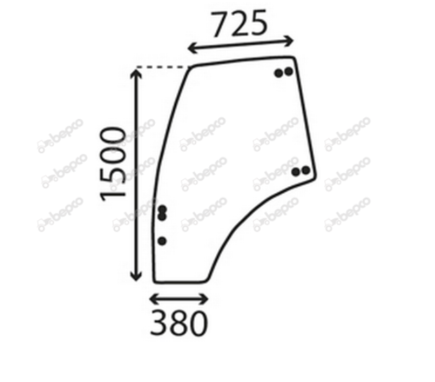 For Deutz Cab Door Glass Left Hand Agrotron Curved