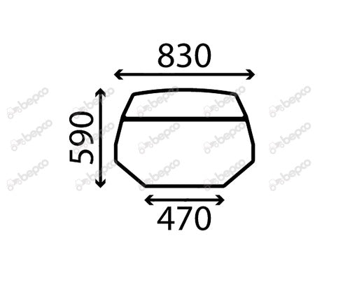 For JCB Telehandler ROOF WINDSHIELD FLAT - TINTED 