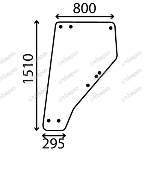 JOHN DEERE 3010 DOOR WINDOW FLAT - NON-TINTED