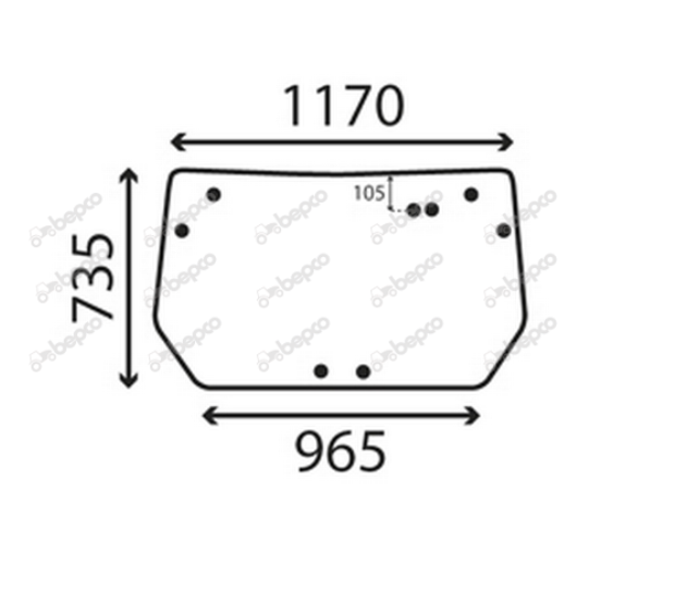 For DEUTZ AGROFARM AGROPLUS REAR WINDOW CURVED - TINTED