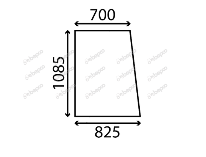 For JCB 3CX WHITE CAB SIDE WINDOW FLAT - NON-TINTED