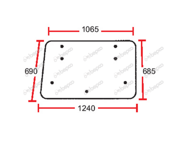 For, MASSEY FERGUSON 200 Series REAR WINDOW FLAT - NON-TINTED