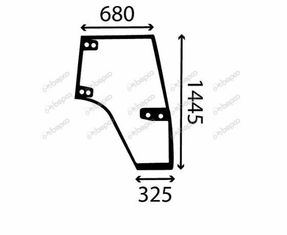 for, CASE IH CS, CVX DOOR WINDOW RIGHT - CURVED - TINTED